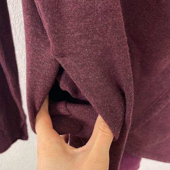 Athleta Purple Hooded Overlap Front Fleece Lined Pullover Sweatshirt - Picture 6 of 8